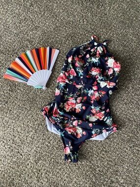 Navy Floral One-Piece Swimsuit
